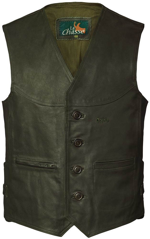 La Chasse® Lederweste Büffellederweste Jagdweste aus echtem Leder braun, oliv - Picture 11 of 11